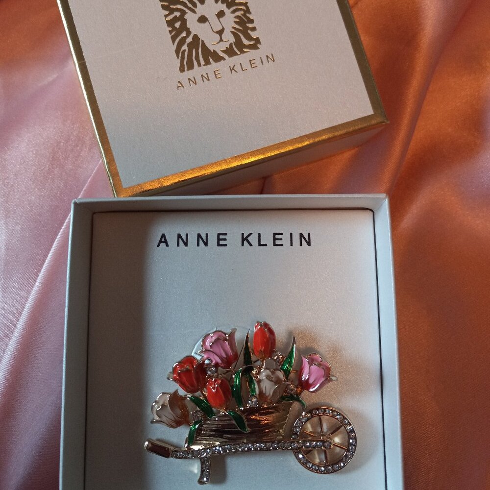 Clearance Ann Klein Flower Wheelbarrow Brooch